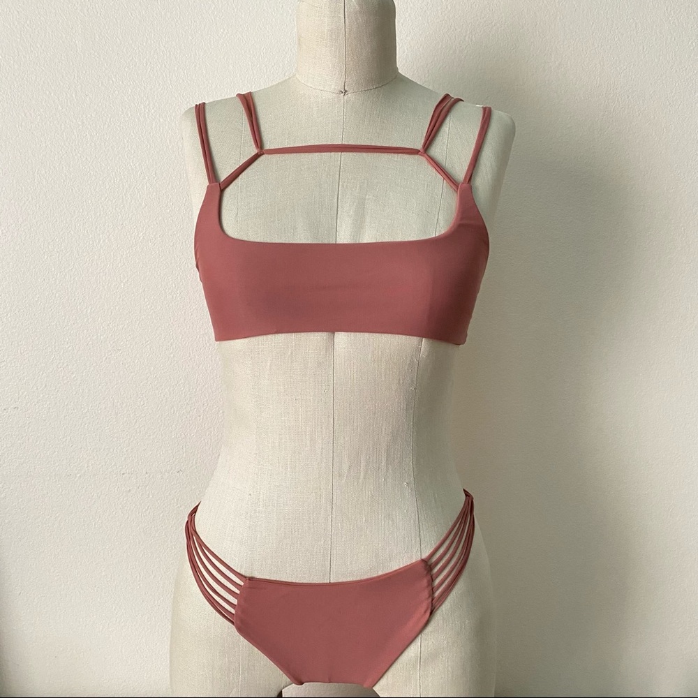 Mikoh Mauve Pink Bikini Kapaa Top Bottom Set
